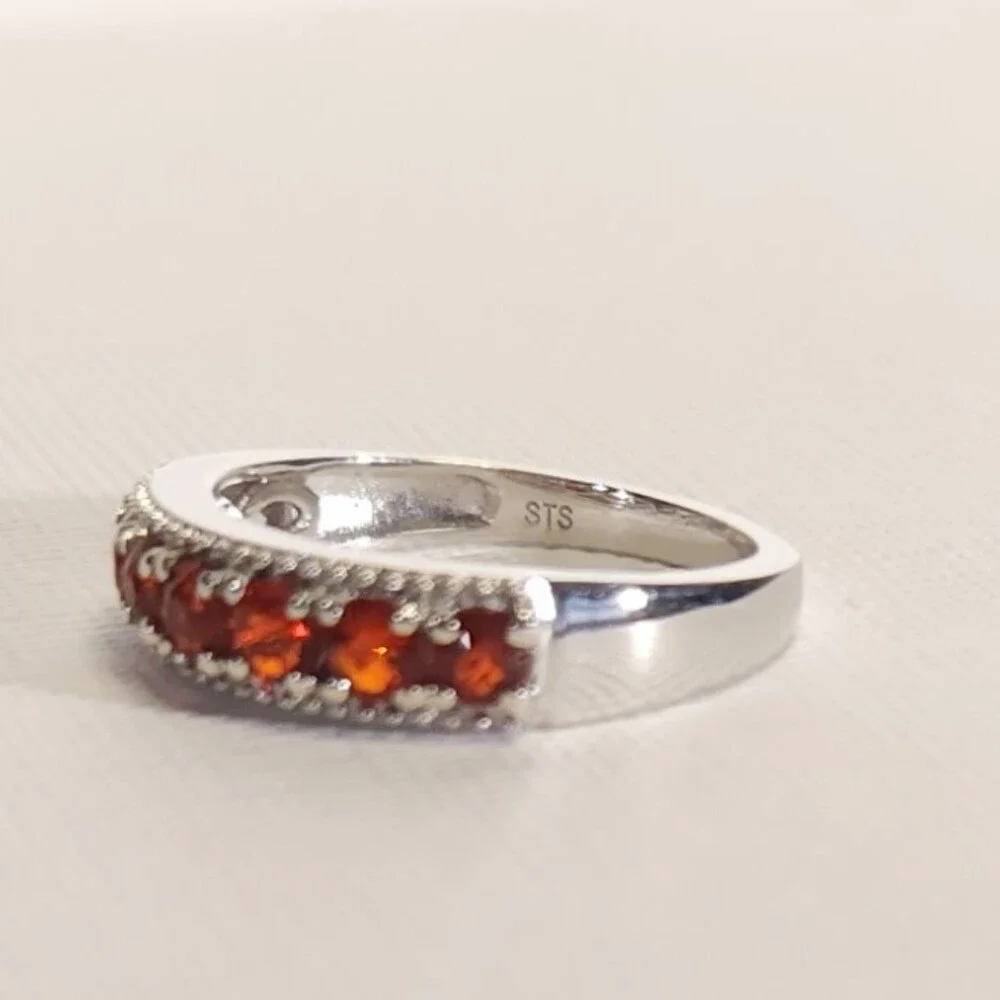 Fire Opal Band Ring Size 6